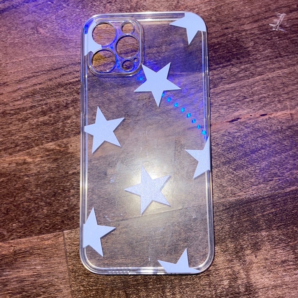 iphone 12 pro max phone case (white stars)